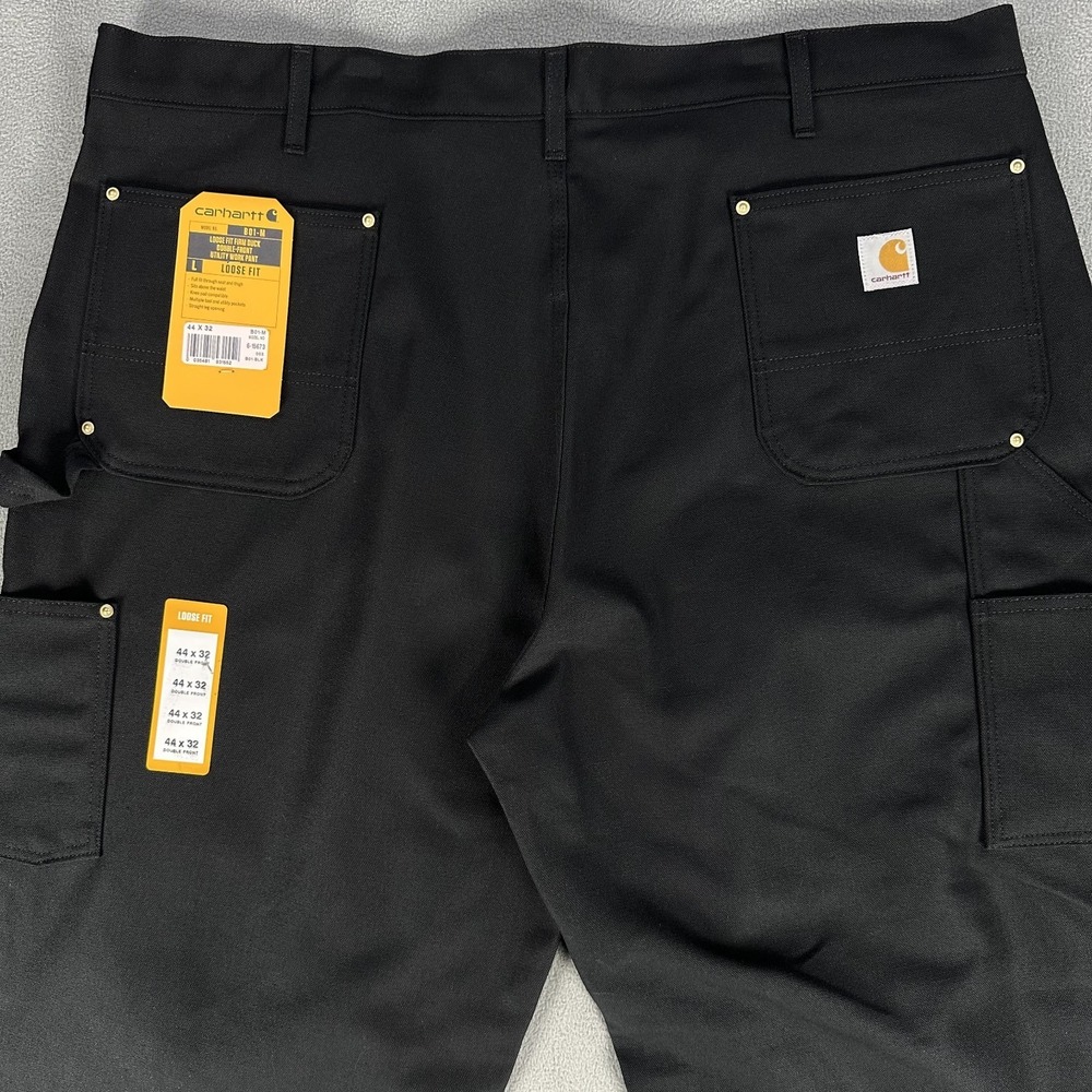 Carhartt Pants 44x32 Black Duck Double Knee Loose Fit Carpenter Workwear New